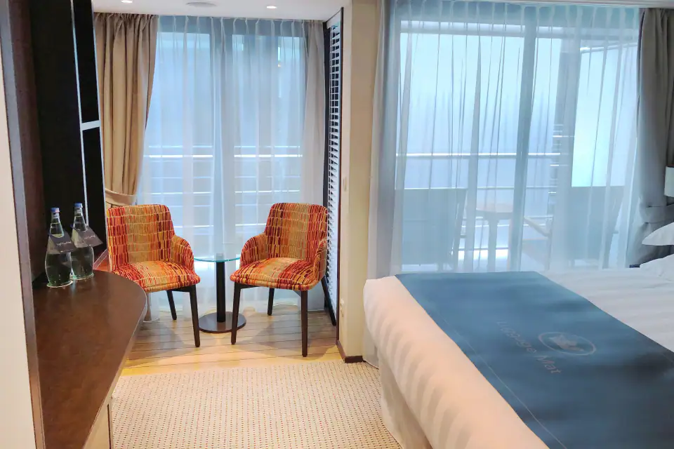 Twin Balcony: French Door with inside seating plus outside deck with seating