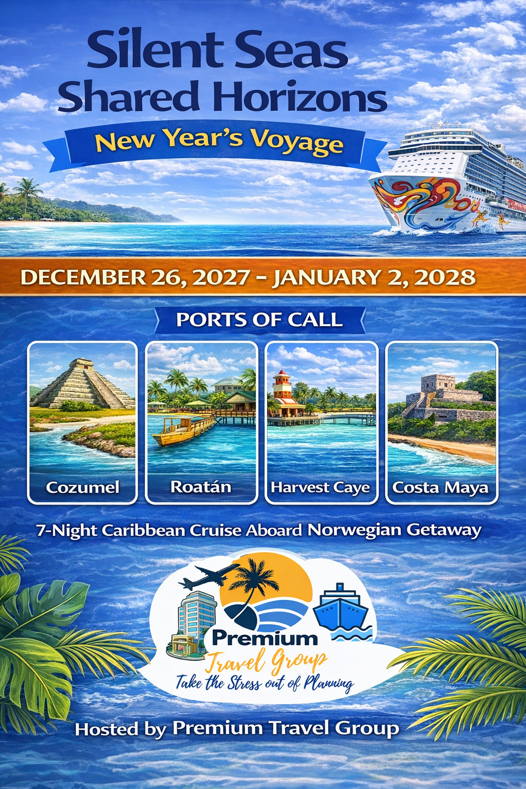 Caribbean cruise promotion flyer design.png